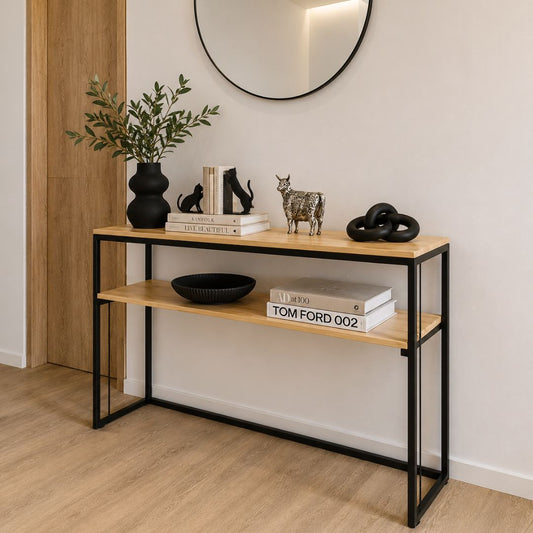 Mueble Recibidor Consola de Entrada de 2 Niveles - VIENA