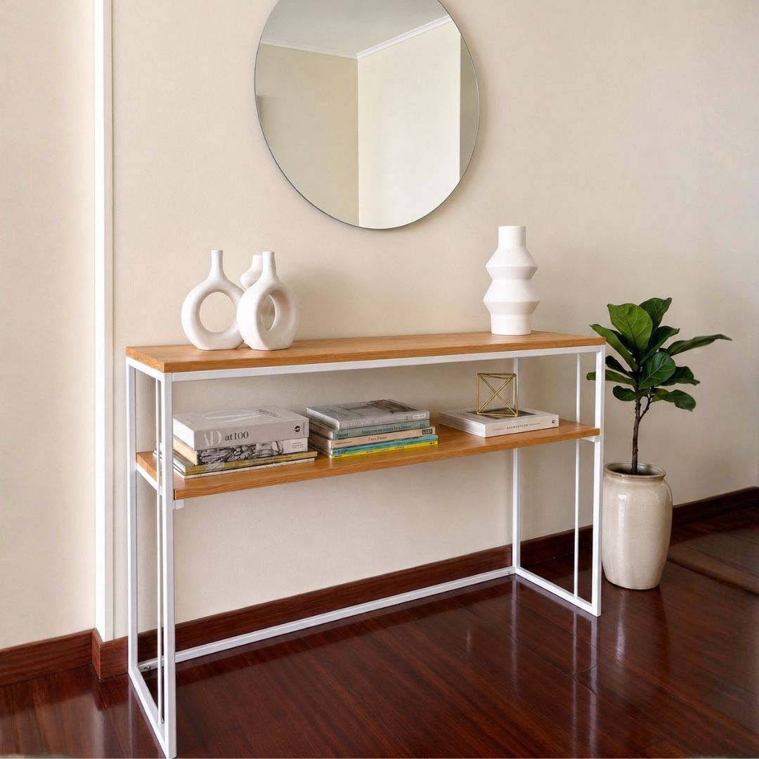Mueble Recibidor Consola de Entrada de 2 Niveles - VIENA
