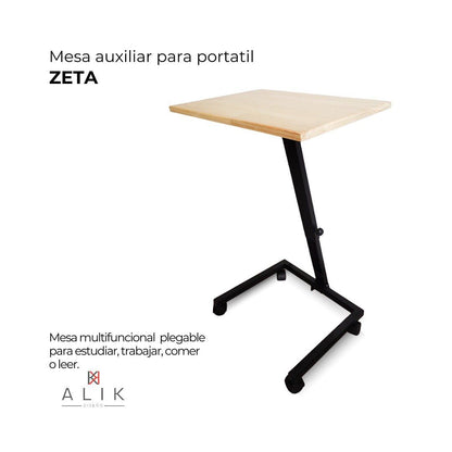 Mesa Auxiliar Rectangular con Altura Graduable para Portátil - ZETA