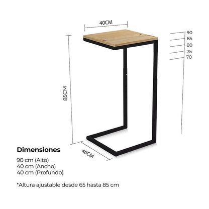 Mesa Auxiliar Cuadrada con Altura Graduable para Bicicleta - OSLO