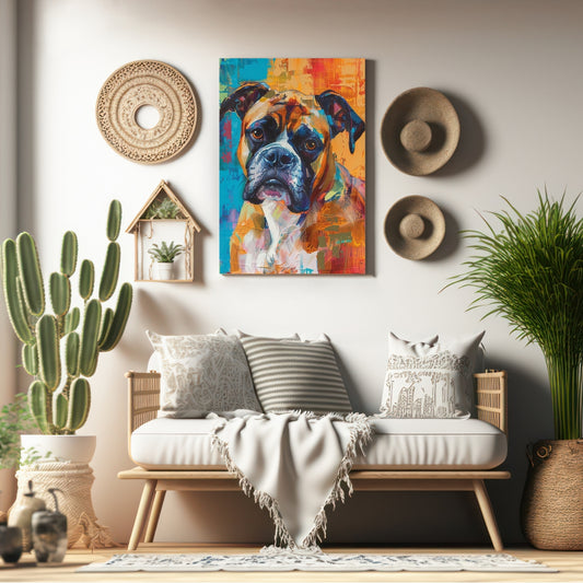 Cuadro Decorativo de Perro Boxer - MIRADA NOBLE