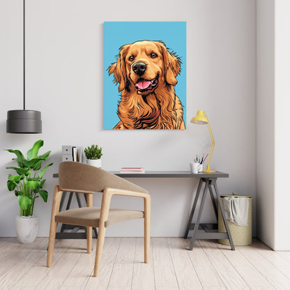 Cuadro Decorativo de Golden Retriver - GOLDEN SONRIENTE