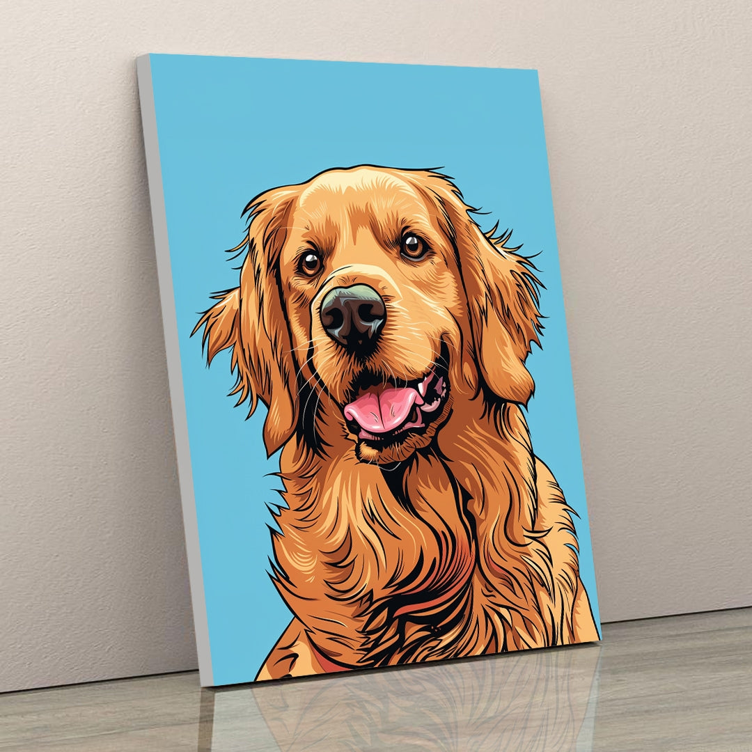 Cuadro Decorativo de Golden Retriver - GOLDEN SONRIENTE